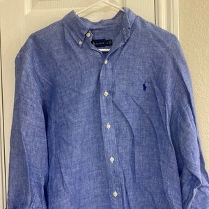 Ralph Lauren blue linen button down